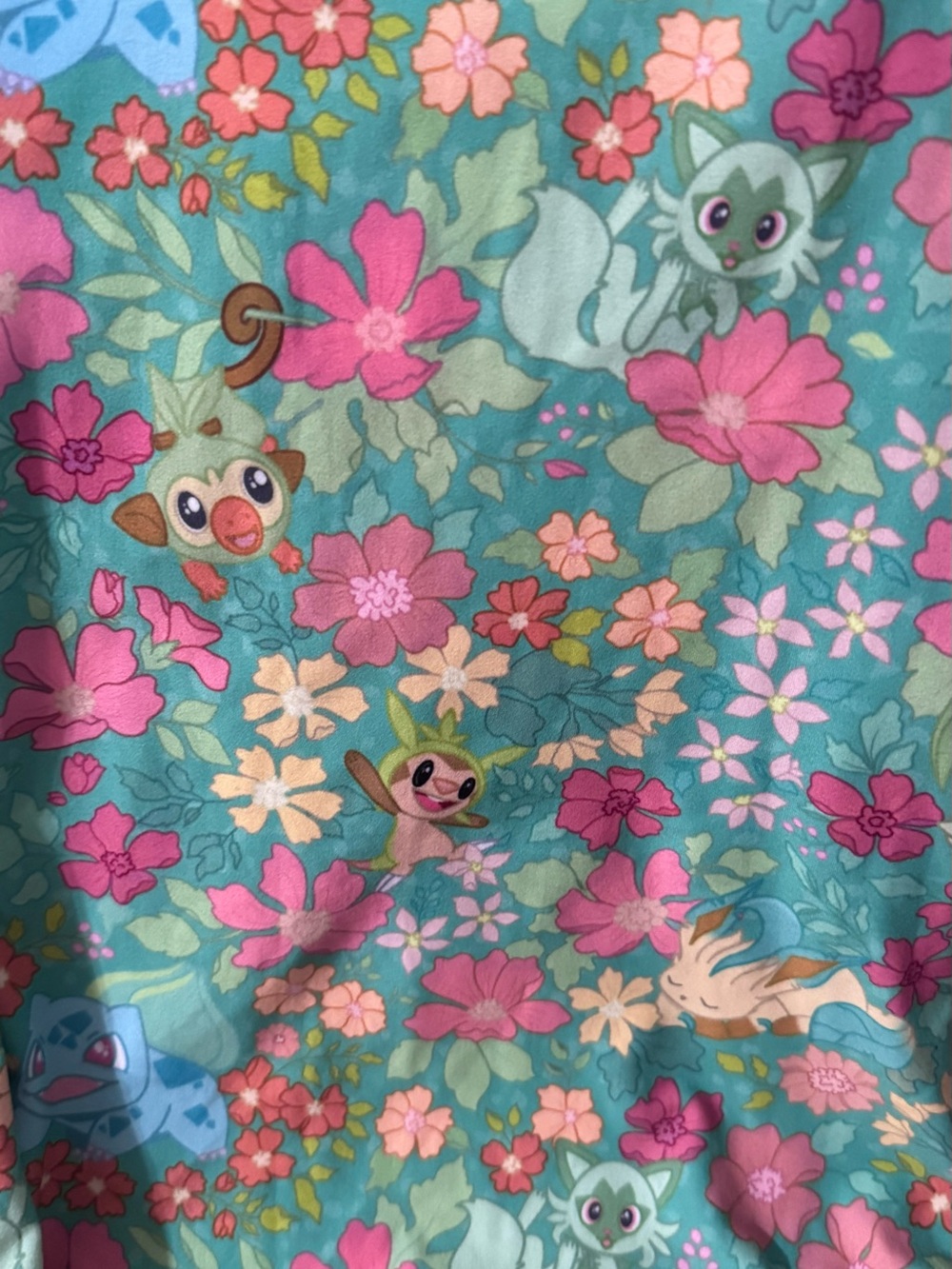 Teal Floral Pokémon flare leggings